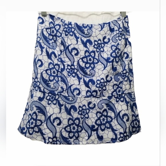 Mono B Cobalt Blue Embroidered Skirt Size Large - Picture 1 of 6